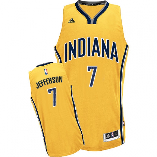 Men's Adidas Indiana Pacers #7 Al Jefferson Swingman Gold Alternate NBA Jersey - Ujersey