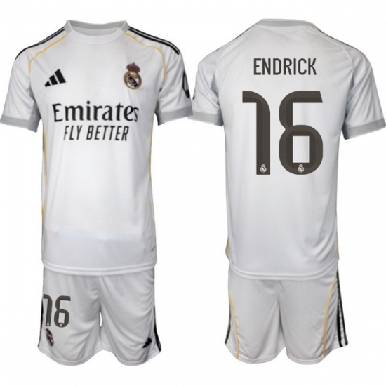 Men Real Madrid 2026 Soccer Jerseys White #16 ENDRICK