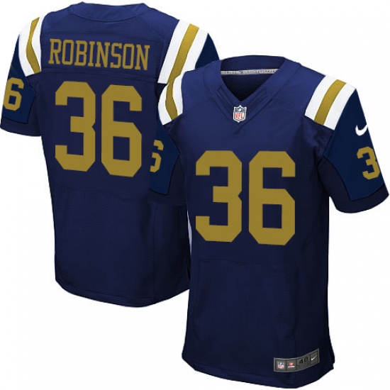 Men's Nike New York Jets #36 Rashard Robinson Elite Navy Blue Alternate NFL Jersey - Ujersey