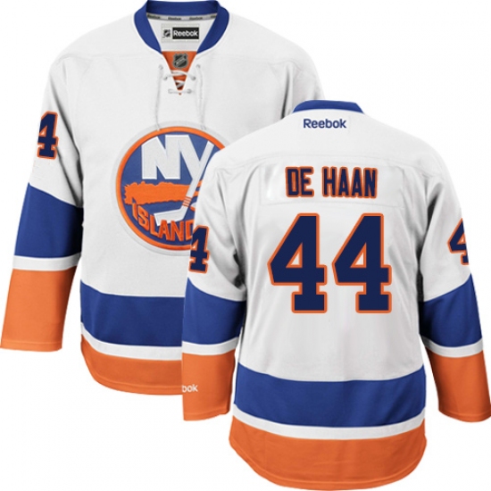 Youth Reebok New York Islanders #44 Calvin de Haan Authentic White Away NHL Jersey - Ujersey