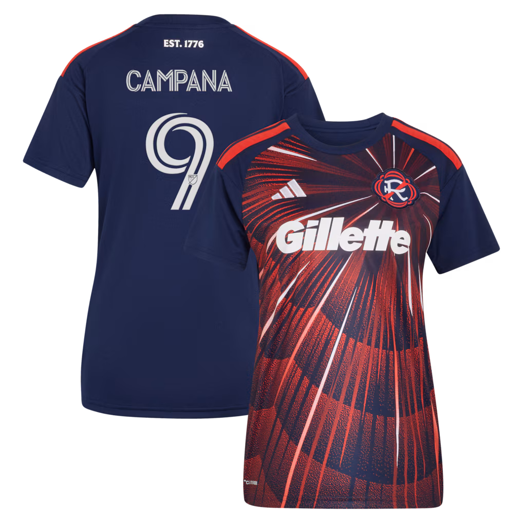 Women's New England Revolution Leonardo Campana adidas Blue 2026 Independence Day Replica Jersey