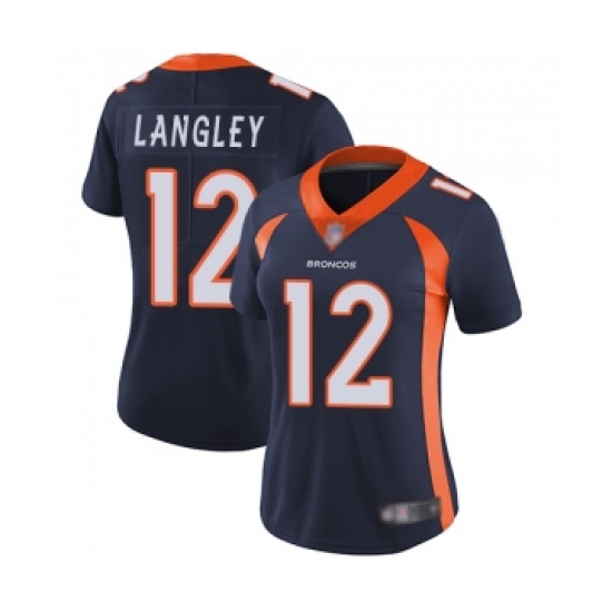 Women's Denver Broncos #12 Brendan Langley Navy Blue Alternate Vapor Untouchable Limited Player Football Jersey - Ujersey
