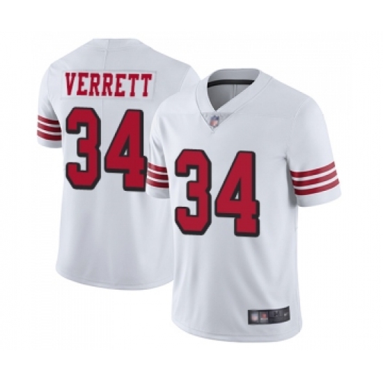 Men's San Francisco 49ers #34 Jason Verrett Limited White Rush Vapor Untouchable Football Jersey - Ujersey