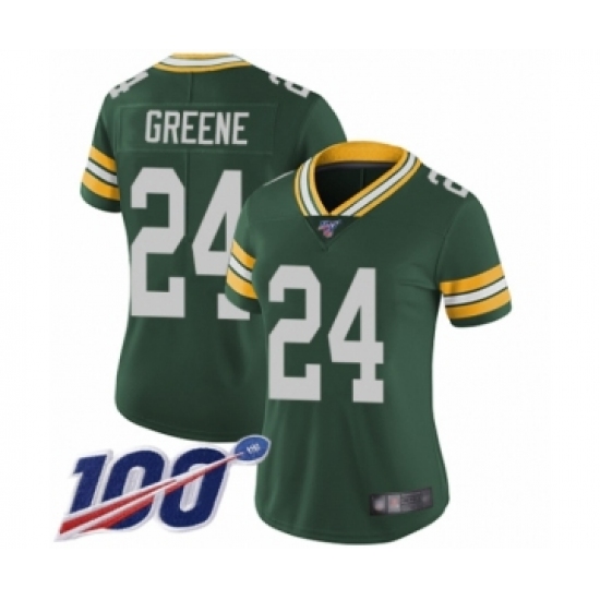 Women's Green Bay Packers #24 Raven Greene Green Team Color Vapor Untouchable Limited Player 100th Season Football Jersey - Ujersey