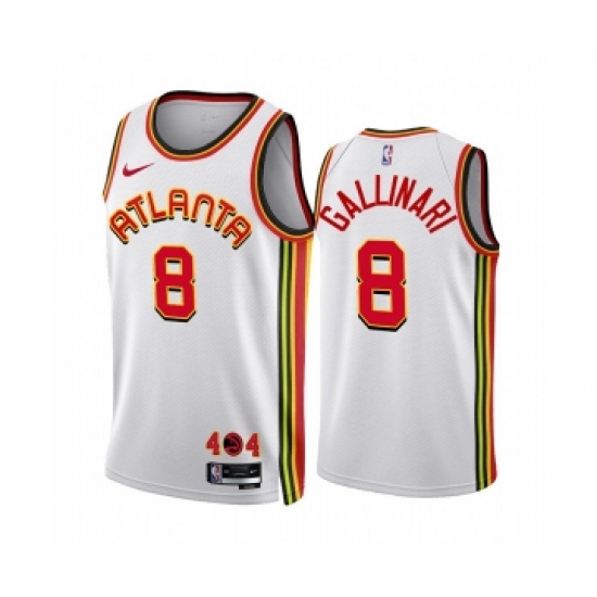 Men's Atlanta Hawks #8 Danilo Gallinari 2022-23 White Association Edition Stitched Jersey