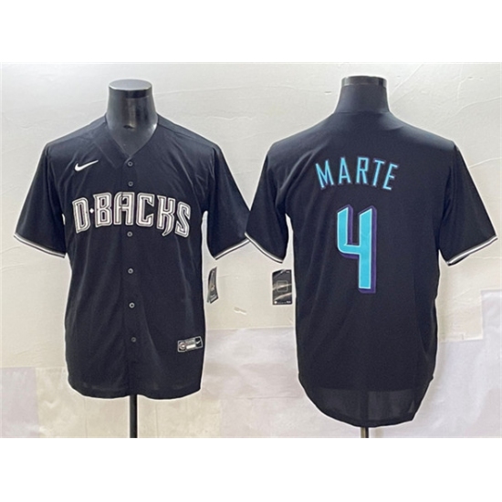 Men's Arizona Diamondbacks #4 Ketel Marte Black Stitched Baseball Jersey - Ujersey