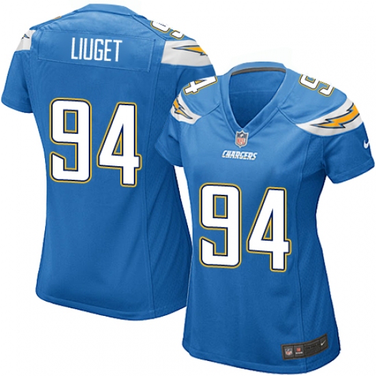 Women's Nike Los Angeles Chargers #94 Corey Liuget Game Electric Blue Alternate NFL Jersey - Ujersey
