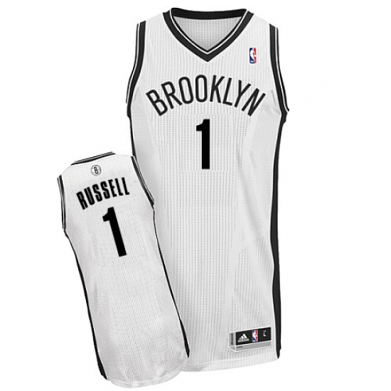 Men's Adidas Brooklyn Nets #1 D'Angelo Russell Authentic White Home NBA Jersey - Ujersey