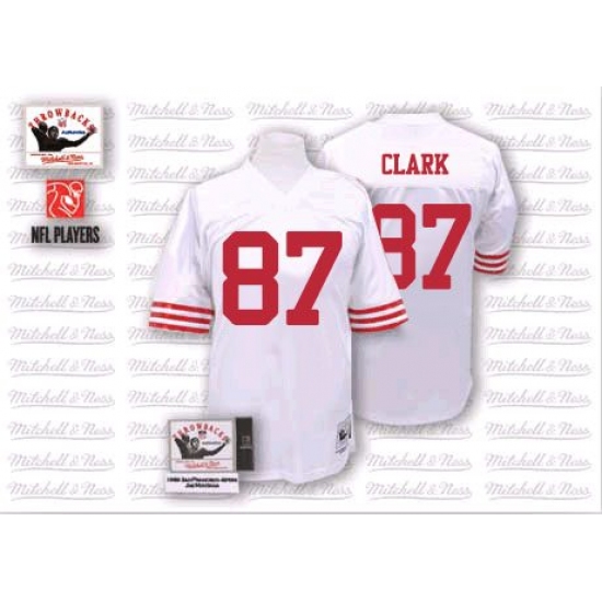 Mitchell and Ness San Francisco 49ers #87 Dwight Clark Authentic White NFL Jersey - Ujersey
