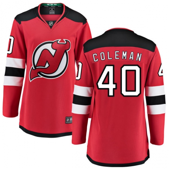Women's New Jersey Devils #40 Blake Coleman Fanatics Branded Red Home Breakaway NHL Jersey - Ujersey