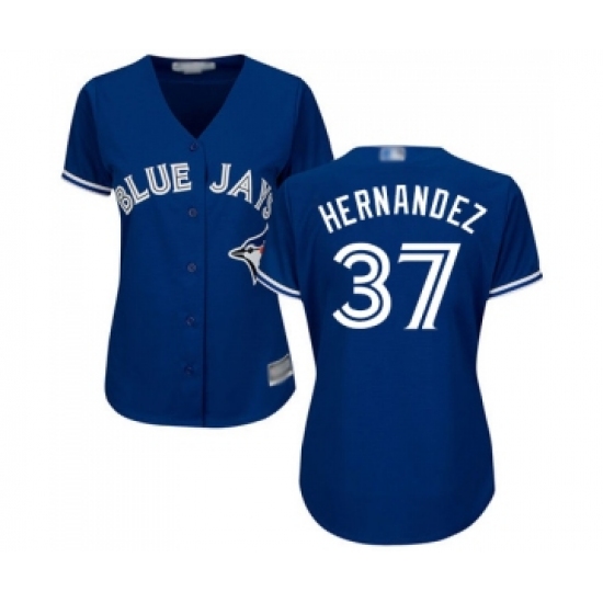 Women's Toronto Blue Jays #37 Teoscar Hernandez Replica Blue Alternate Baseball Jersey - Ujersey