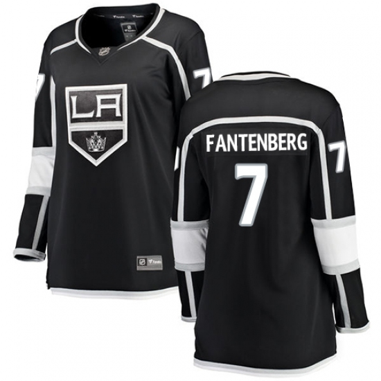 Women's Los Angeles Kings #7 Oscar Fantenberg Authentic Black Home Fanatics Branded Breakaway NHL Jersey - Ujersey