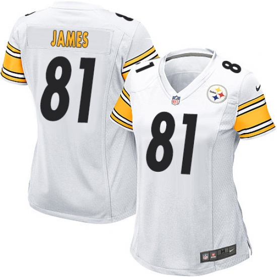 Women's Nike Pittsburgh Steelers #81 Jesse James Game White NFL Jersey - Ujersey