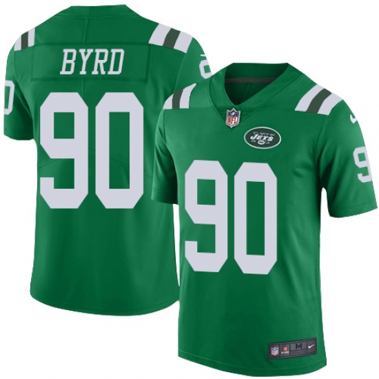 Men's Nike New York Jets #90 Dennis Byrd Limited Green Rush Vapor Untouchable NFL Jersey - Ujersey
