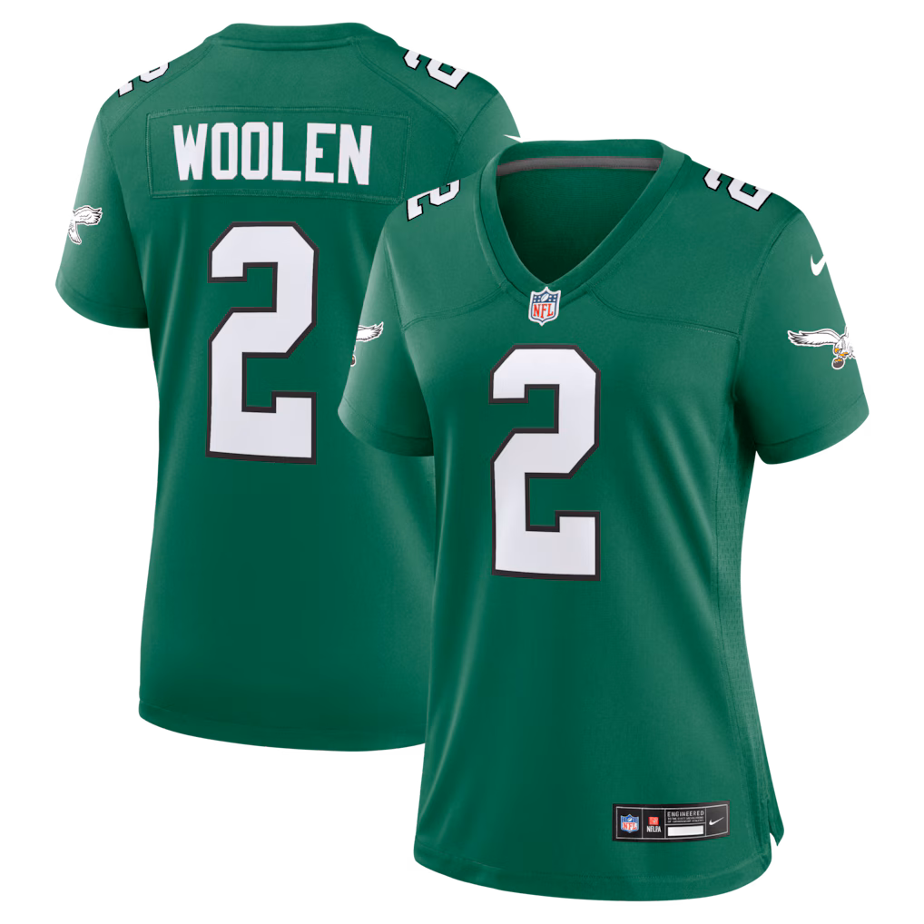 Women's Philadelphia Eagles Tariq Woolen Nike Kelly Green Alternate Game Jersey