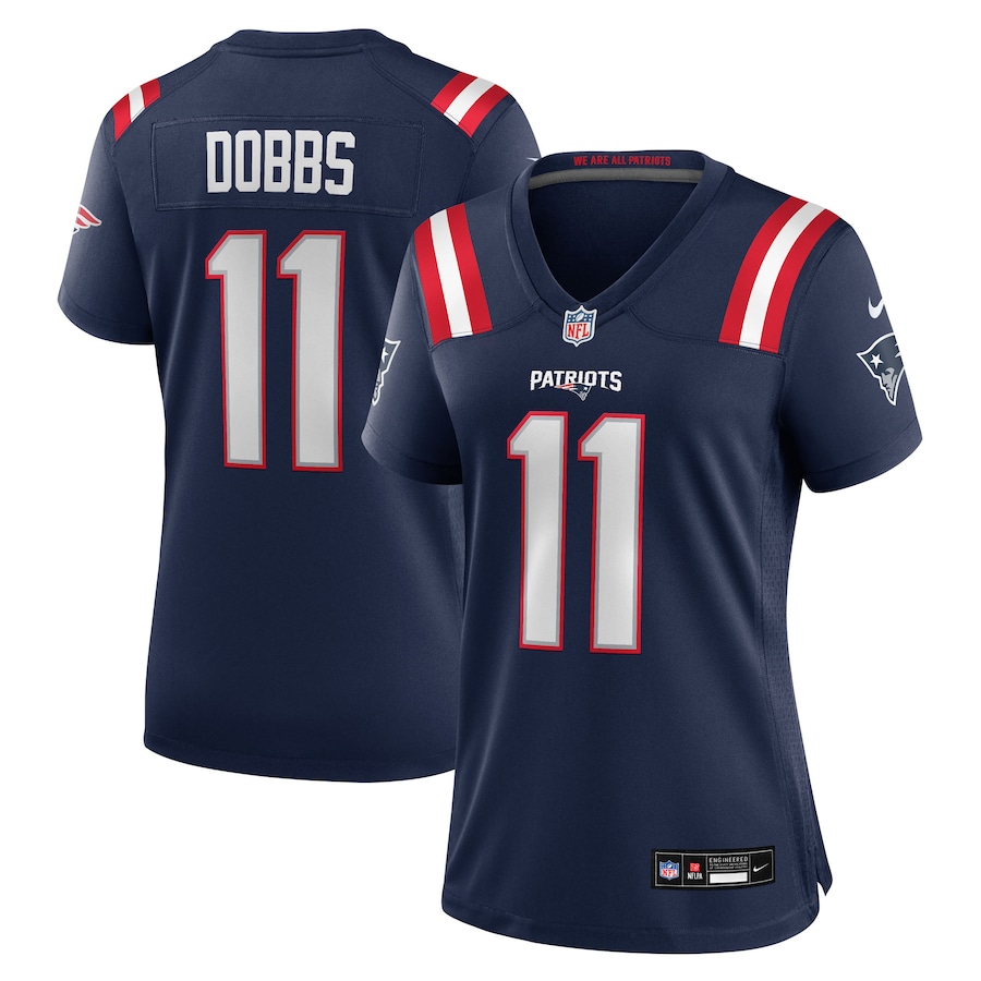 Women's New England Patriots Joshua Dobbs Nike Navy Team Game Jersey - Ujersey