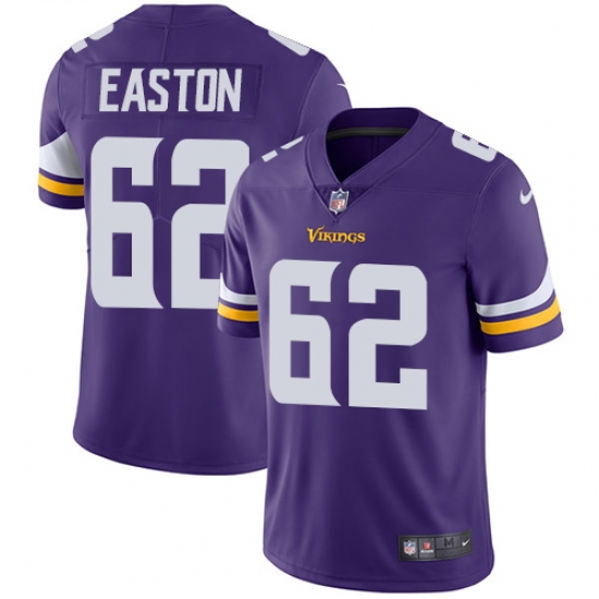 Youth Nike Minnesota Vikings #62 Nick Easton Purple Team Color Vapor Untouchable Limited Player NFL Jersey - Ujersey