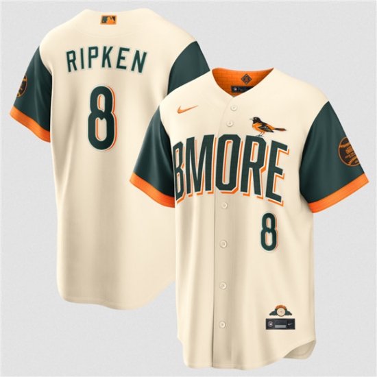 Men's Baltimore Orioles #8 Cal Ripken Jr Natural 2026 City Connect Stadium Stitched Baseball Jersey - Ujersey