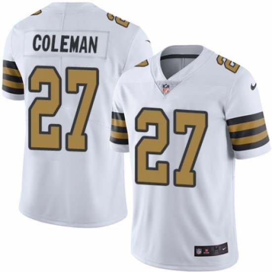 Youth Nike New Orleans Saints #27 Kurt Coleman Limited White Rush Vapor Untouchable NFL Jersey - Ujersey