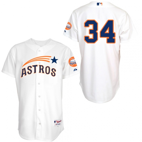 Men's Majestic Houston Astros #34 Nolan Ryan Replica White 1965 Turn Back The Clock MLB Jersey - Ujersey