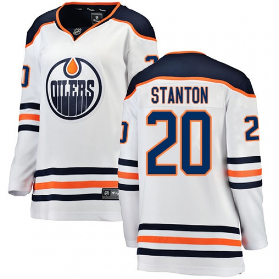 Women's Edmonton Oilers #20 Ryan Stanton Authentic White Away Fanatics Branded Breakaway NHL Jersey - Ujersey