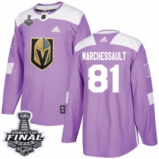 Men's Adidas Vegas Golden Knights #81 Jonathan Marchessault Authentic Purple Fights Cancer Practice 2018 Stanley Cup Final NHL Jersey - Ujersey