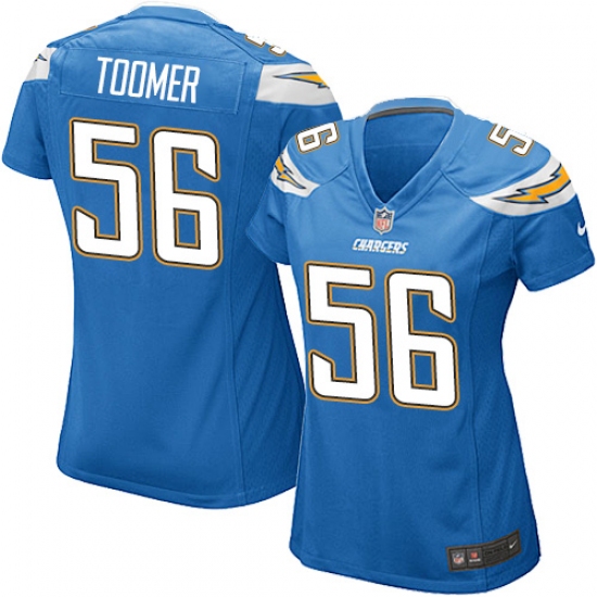 Women's Nike Los Angeles Chargers #56 Korey Toomer Game Electric Blue Alternate NFL Jersey - Ujersey