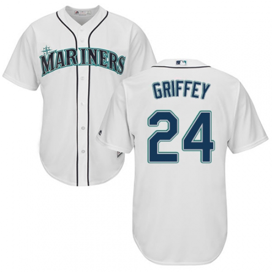 Youth Majestic Seattle Mariners #24 Ken Griffey Replica White Home Cool Base MLB Jersey - Ujersey