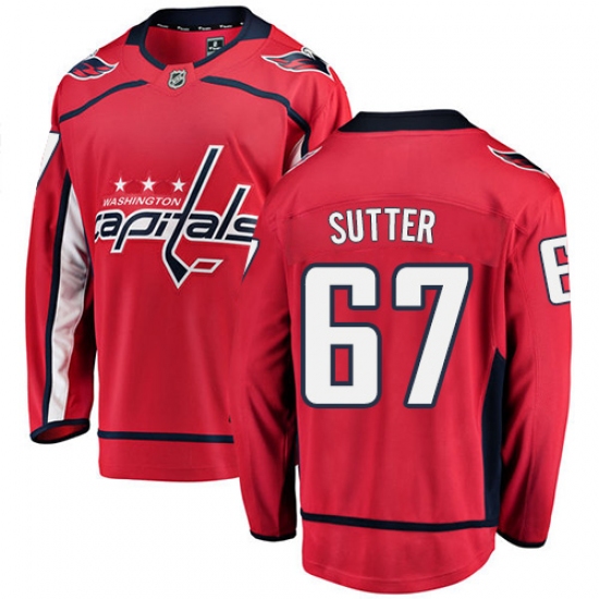 Youth Washington Capitals #67 Riley Sutter Fanatics Branded Red Home Breakaway NHL Jersey