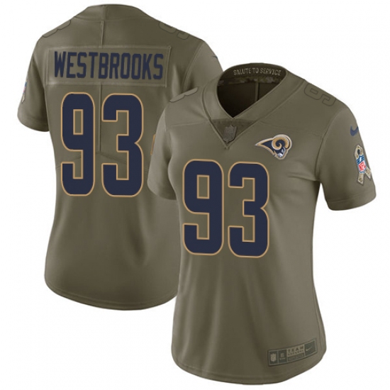 Women's Nike Los Angeles Rams #93 Ethan Westbrooks Limited Olive 2017 Salute to Service NFL Jersey - Ujersey