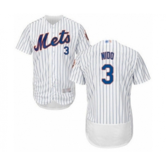 Men's New York Mets #3 Tomas Nido White Home Flex Base Authentic Collection Baseball Player Jersey - Ujersey