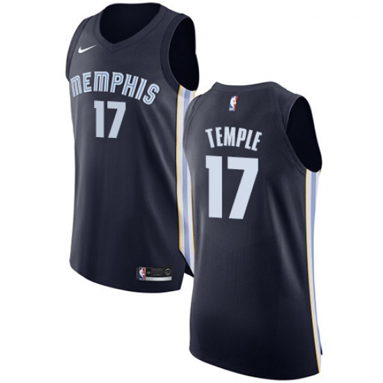Women's Nike Memphis Grizzlies #17 Garrett Temple Authentic Navy Blue Road NBA Jersey - Icon Edition - Ujersey