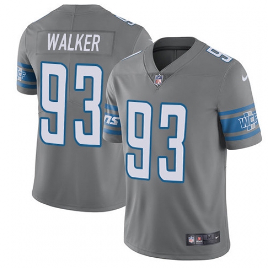 Youth Nike Detroit Lions #93 Tyrunn Walker Limited Steel Rush NFL Jersey - Ujersey
