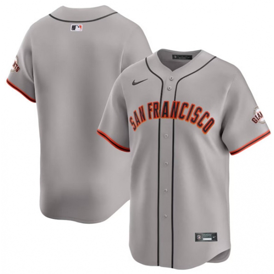 Men's San Francisco Giants Blank Gray Away Limited Stitched Baseball Jersey - Ujersey