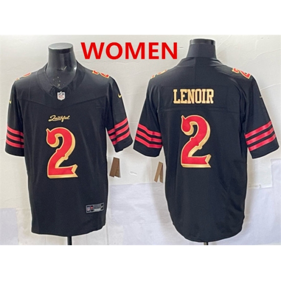 Women's San Francisco 49ers #2 Deommodore Lenoir Black 2025 F.U.S.E. “Rivalries” Vapor Limited Stitched Football Jersey(Run Small) - Ujersey