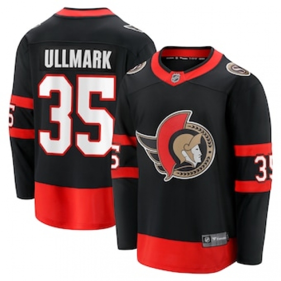 Men's Ottawa Senators #35 Linus Ullmark Fanatics Black Home Premier Breakaway Player Jersey - Ujersey