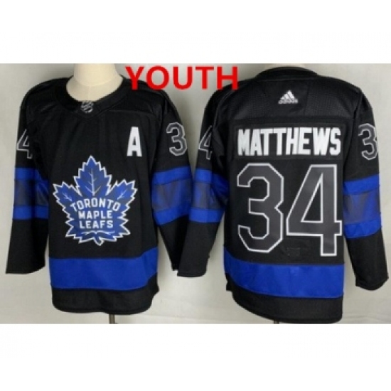 Youth Toronto Maple Leafs #34 Auston Matthews Black X Drew House Inside Out Stitched Jersey - Ujersey