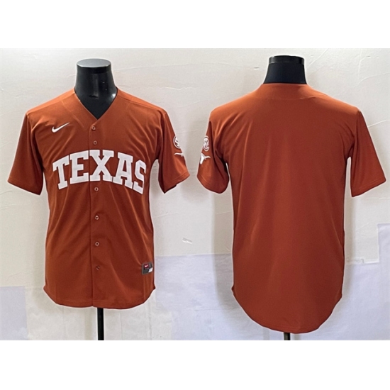 Men's Texas Longhorns Blank Orange SEC Patch Stitched Jersey - Ujersey