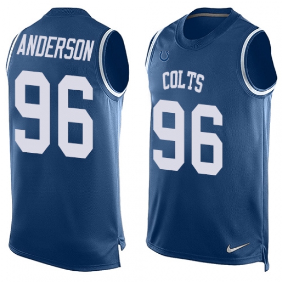Men's Nike Indianapolis Colts #96 Henry Anderson Limited Royal Blue Player Name & Number Tank Top NFL Jersey - Ujersey