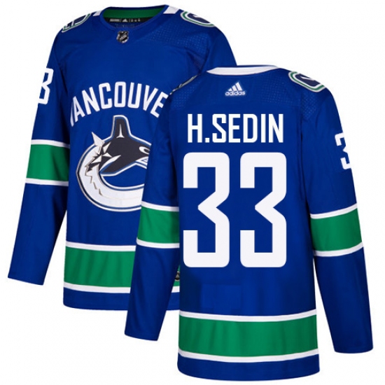 Men's Adidas Vancouver Canucks #33 Henrik Sedin Authentic Blue Home NHL Jersey - Ujersey