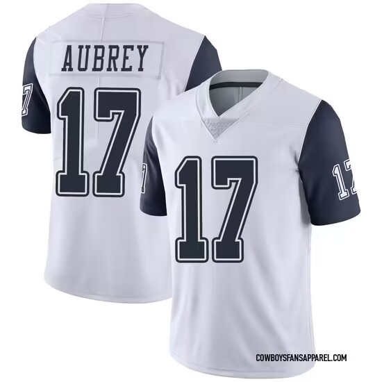 Men's Dallas Cowboys #17 Brandon Aubrey Limited White Color Rush Vapor Untouchable Jersey - Ujersey