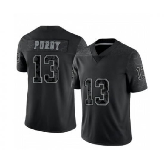Men's San Francisco 49ers #13 Brock Purdy Black Reflective Limited Stitched Football Jersey - Ujersey