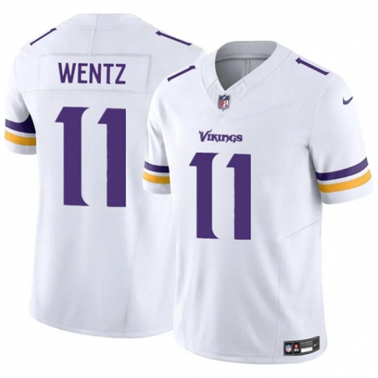 Men's Minnesota Vikings #11 Carson Wentz White 2025 F.U.S.E. Vapor Untouchable Limited Football Stitched Jersey - Ujersey