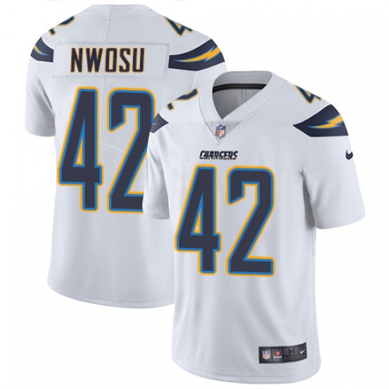 Youth Nike Los Angeles Chargers #42 Uchenna Nwosu White Vapor Untouchable Limited Player NFL Jersey - Ujersey