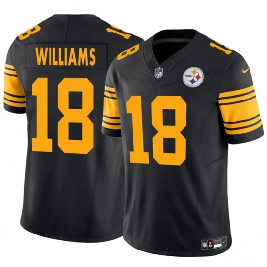 Men's Pittsburgh Steelers #18 Mike Williams Black 2024 F.U.S.E. Color Rush Limited Stitched Jersey - Ujersey