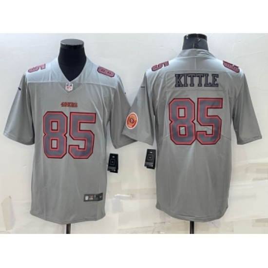 Men's San Francisco 49ers #85 George Kittle LOGO Grey Atmosphere Fashion 2022 Vapor Untouchable Stitched Limited Jersey - Ujersey