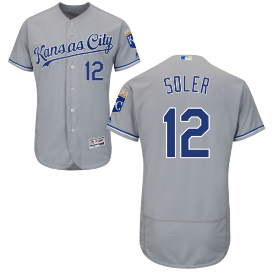 Men's Majestic Kansas City Royals #12 Jorge Soler Grey Flexbase Authentic Collection MLB Jersey - Ujersey