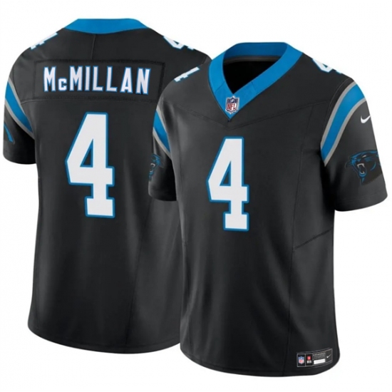 Men's Carolina Panthers #4 Tetairoa McMillan Black 2025 Draft F.U.S.E. Vapor Limited Football Stitched Jersey - Ujersey