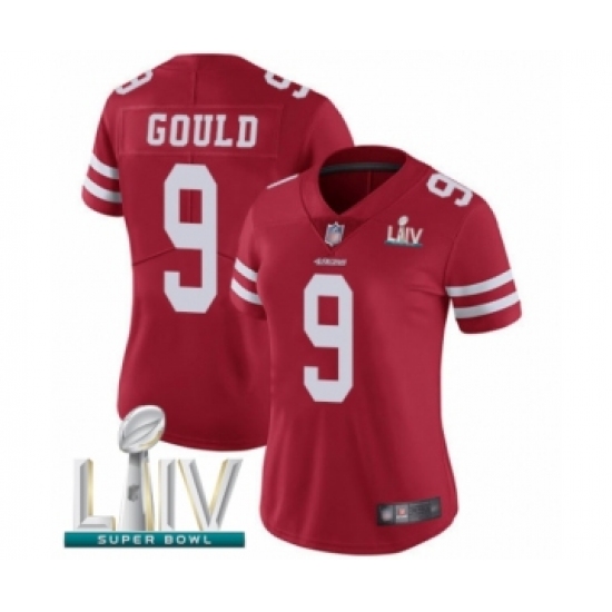 Women's San Francisco 49ers #9 Robbie Gould Red Team Color Vapor Untouchable Limited Player Super Bowl LIV Bound Football Jersey - Ujersey