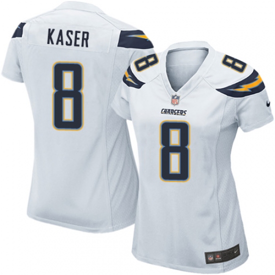 Women's Nike Los Angeles Chargers #8 Drew Kaser Game White NFL Jersey - Ujersey